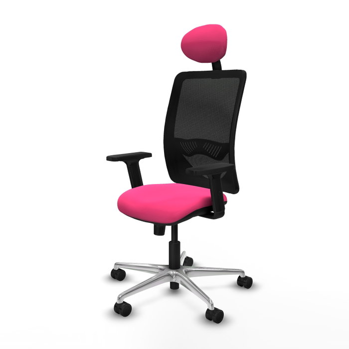 PIQUERAS Y CRESPO Silla de oficina Zulema Rosa y Negro con mecanismo Sincro PIQUERAS Y CRESPO Silla de oficina Zulema Rosa y Negro con mecanismo Sincro