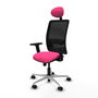 PIQUERAS Y CRESPO Silla de oficina Zulema Rosa y Negro con mecanismo Sincro
