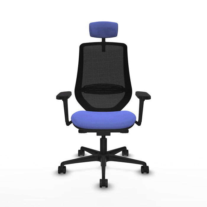 PIQUERAS Y CRESPO Silla de oficina Mardos con mecanismo Sincro/Traslack, Azul claro y Negro