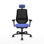 PIQUERAS Y CRESPO Silla de oficina Mardos con mecanismo Sincro/Traslack, Azul claro y Negro