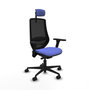 PIQUERAS Y CRESPO Silla de oficina Mardos con mecanismo Sincro/Traslack, Azul claro y Negro