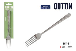 Inde Set 3 Tenedores de Mesa 2 mm Moma 20.5x2.4 cm (12 Cajas)