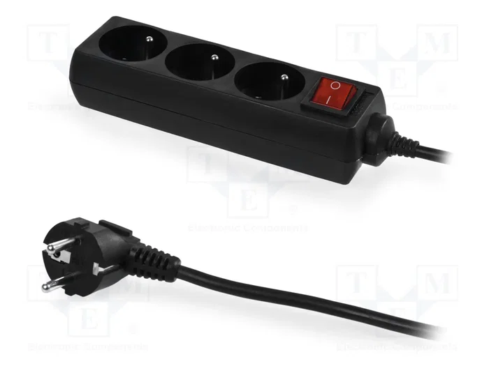 PLASTROL Prolongador de alimentación H05VV5-F 3G1mm2 1,5m negro PLASTROL Prolongador de alimentación H05VV5-F 3G1mm2 1,5m negro