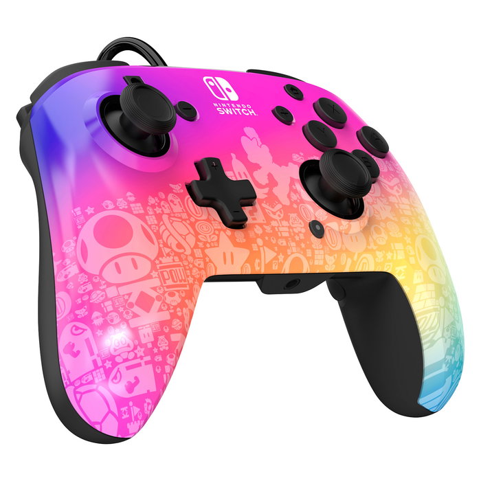 PDP Mando Rematch Star Spectrum con cable para Nintendo Switch, Nintendo Switch Lite y Nintendo Switch OLED, Gamepad, 3 m, Multicolor