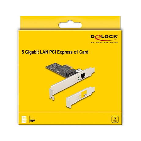 DeLOCK Tarjeta de red PCI Express x1 5 Gigabit LAN 1 x RJ45 RTL8126