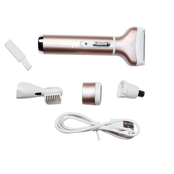 Thulos TH-BY10 Afeitadora Recargable 4 en 1 - Depiladora Facial, Corporal, Cejas, Nariz y Orejas con Cepillo de Limpieza