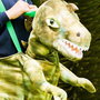 Liragram Ride in Dinosaur para Niños de 3-5 Años, Disfraz Inflable Verde