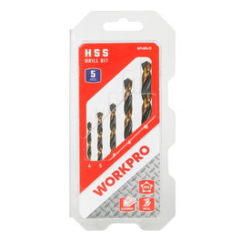 Workpro Juego de 5 Brocas para Metal HSS4241 Laminadas ø4,00 - ø10,00 mm