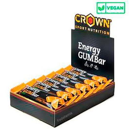 CROWN SPORT NUTRITION Energy Gum Bar Naranja 12 Barritas x 30 g