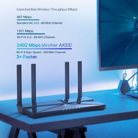 TP-Link Archer AX53 Router Inalámbrico WiFi 6 AX3000 Doble Banda 2.4GHz 5GHz 4 Antenas Beamforming hasta 3000 Mbps Control Parental HomeShield