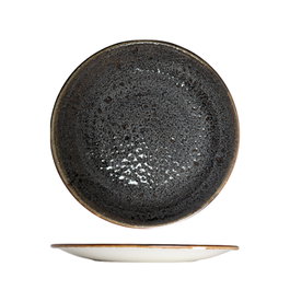 SUMMA Vajilla Moon Brown Plato Llano de Vitroporcelana, Color Marrón, Diámetro 22.5 cm (Set de 6)