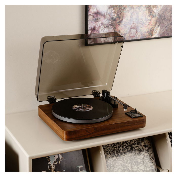 Lenco LBTA-165WD Tocadiscos Automático Negro Madera Metal 33 45 RPM Bluetooth