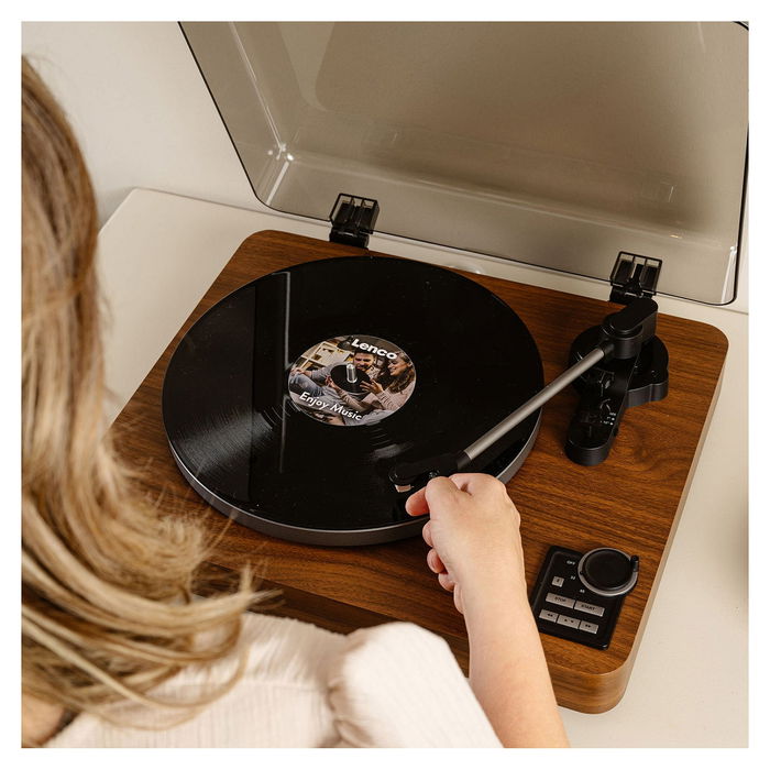 Lenco LBTA-165WD Tocadiscos Automático Negro Madera Metal 33 45 RPM Bluetooth