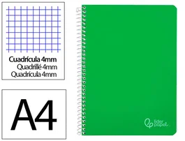 Liderpapel Cuaderno Espiral Witty A4 Tapa Dura Verde
