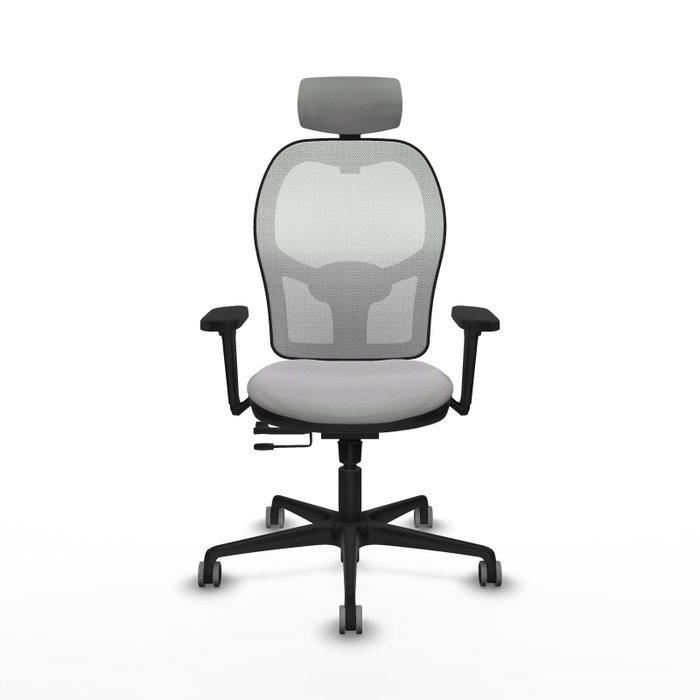 PIQUERAS Y CRESPO Silla de oficina Jorquera con mecanismo Sincro/Traslack, Gris claro y Blanco
