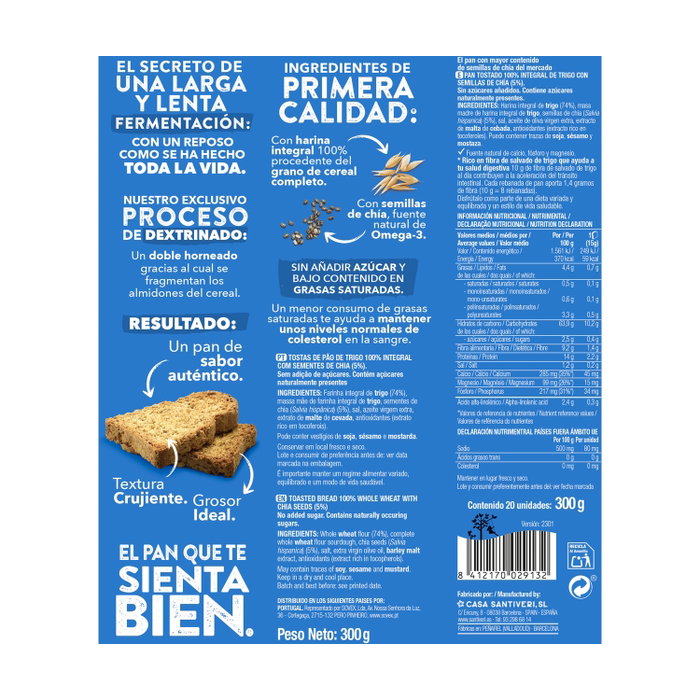 Santiveri Pan Dextrin con Semillas de Chía 300g