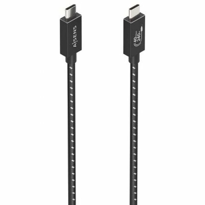 Aisens Cable USB4 Gen 3x2 Aluminio 40Gbps 8K@60Hz 240W Negro 0.5m