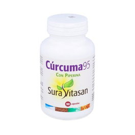 Sura Vitasan Cúrcuma 95 - Extracto de Cúrcuma Longa 95% Curcuminoides, 500 mg por Cápsula, 90 Cápsulas