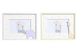 DKD Home Decor Decoracion Kids Baobab Leon Mapache Blanco Azul Verde MDF 1.5 x 17.5 x 22.5 cm (6 Unidades)