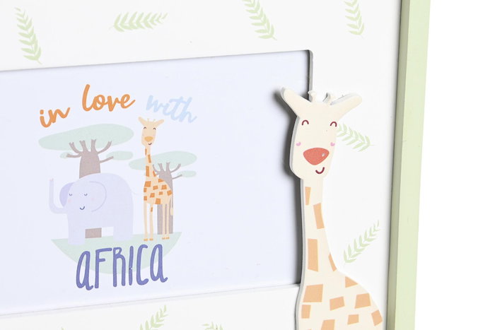 DKD Home Decor Decoracion Kids Baobab Leon Mapache Blanco Azul Verde MDF 1.5 x 17.5 x 22.5 cm (6 Unidades)