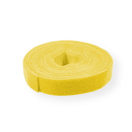 VALUE Klettband auf Rolle 10mm gelb 25m