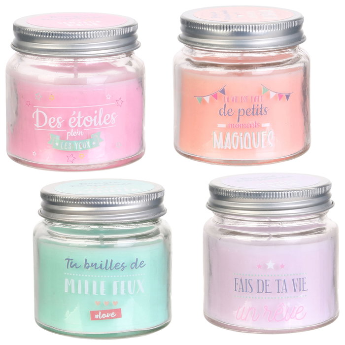 The Candle Factory Mini Tarro Con Vela Aroma Camelia Rosa Tarro Cristal 6.2x6.3cm 13h 70g