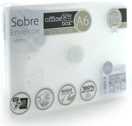 FRAGA IMPORT, S.L. Sobres A6 V-Lock Translúcidos con Velcro