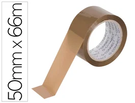 Q-connect Cinta adhesiva q-connect de polipropileno Havana, 66 m x 50 mm, Bajo Ruido, para Embalaje y Envíos