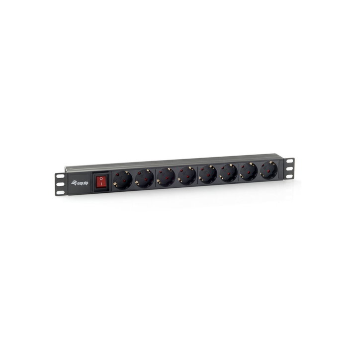 Equip Regleta de Alimentación Rack 19 pulg 1U 8 Tomas con Interruptor