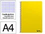 Liderpapel Cuaderno espiral A4 Smart, tapa blanda, 80 hojas, 75gr, cuadro 4mm con margen, color amarillo