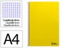 Liderpapel Cuaderno espiral A4 Smart, tapa blanda, 80 hojas, 75gr, cuadro 4mm con margen, color amarillo