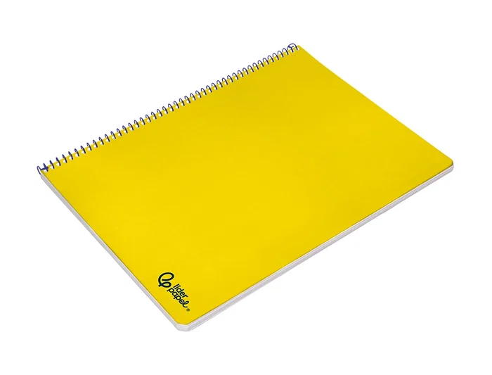 Liderpapel Cuaderno espiral A4 Smart, tapa blanda, 80 hojas, 75gr, cuadro 4mm con margen, color amarillo