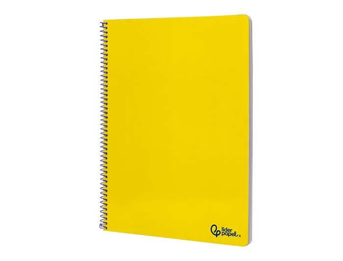 Liderpapel Cuaderno espiral A4 Smart, tapa blanda, 80 hojas, 75gr, cuadro 4mm con margen, color amarillo