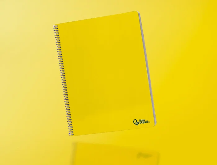 Liderpapel Cuaderno espiral A4 Smart, tapa blanda, 80 hojas, 75gr, cuadro 4mm con margen, color amarillo