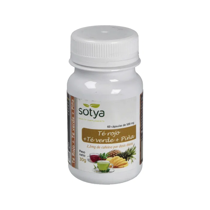 SOTYA Té Rojo, Té Verde y Piña 60 Cápsulas