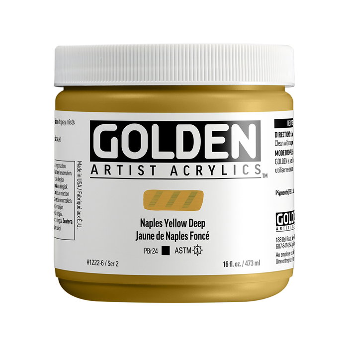 Golden Heavy Body Acrílico Nápoles Amarillo Oscuro 473 ml Golden Heavy Body Acrílico Nápoles Amarillo Oscuro 473 ml