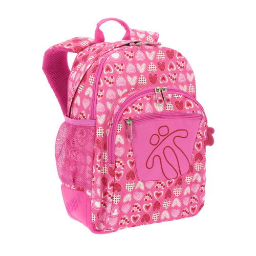 Totto Mochila Escolar Crayoles Refuerzo Caucho + Bolsillos Rosa/Corazones MA04ECO029-1710N-1I3 Capacidad 20L