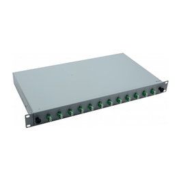 Helos LWL 19'' Spleissbox 12 x LC/APC Duplex OS2, Gris