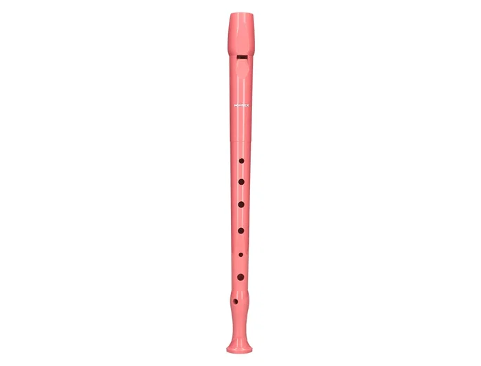 Hohner Flauta dulce 9508 color coral funda verde y transparente para educación musical