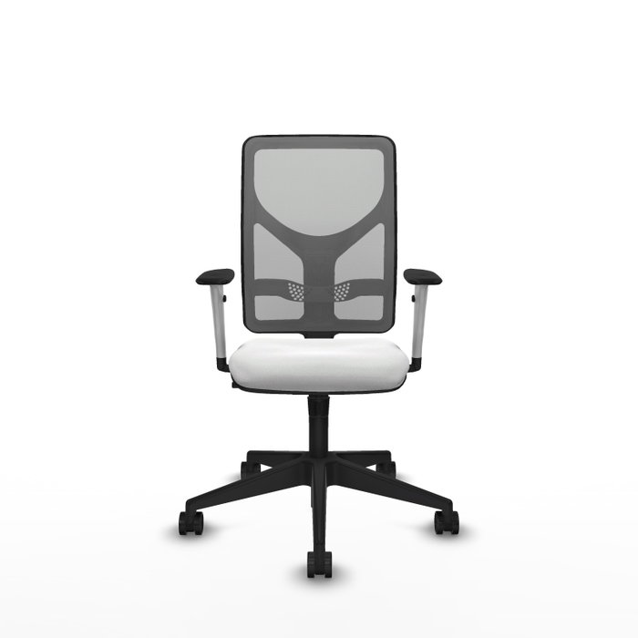 PIQUERAS Y CRESPO Silla de oficina Motilla con mecanismo Sincro, Tela Blanca y Malla Gris