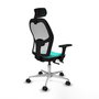 PIQUERAS Y CRESPO Silla de oficina Jorquera con mecanismo Sincro/Traslack Turquesa y Blanco