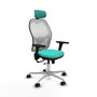 PIQUERAS Y CRESPO Silla de oficina Jorquera con mecanismo Sincro/Traslack Turquesa y Blanco