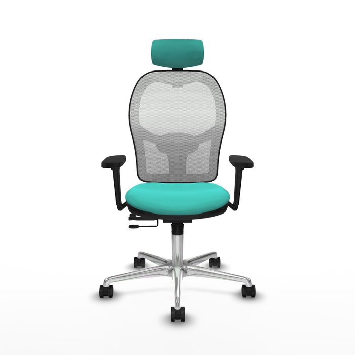 PIQUERAS Y CRESPO Silla de oficina Jorquera con mecanismo Sincro/Traslack Turquesa y Blanco