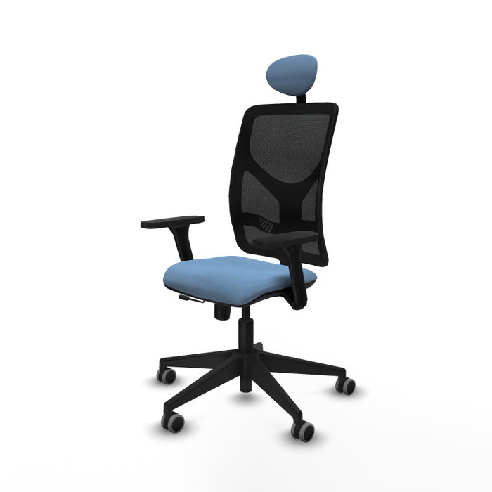 PIQUERAS Y CRESPO Silla de oficina Motilla con mecanismo Sincro/Traslack Azul cielo