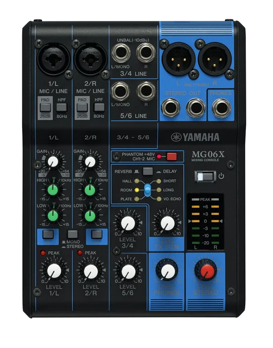 Yamaha MG06X Mezclador de Audio 6 Canales Negro