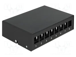 DeLOCK Panel de conexiones Keystone 8 puertos negro