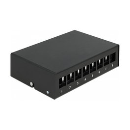 DeLOCK Panel de Conexiones Patch Panel Keystone 8 Puertos Negro, Referencia Delock Keystone, Metal, 112.5 x 158.5 x 45.2 mm