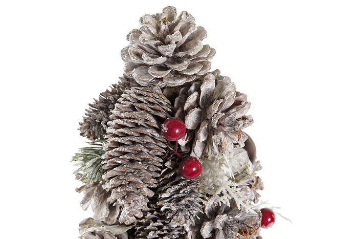 DKD Home Decor Cono Navidad Alpina Blanco Rojo 21 x 47 x 21 cm