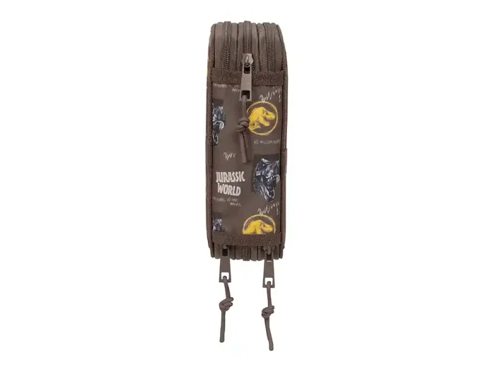 SAFTA Plumier Escolar Triple Cremallera 37 Piezas Jurásic World 195x125x55 mm - Plumier con 3 Cremalleras, Colección Jurassic World