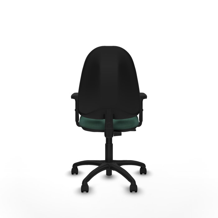 Silla de oficina Algarra con mecanismo Contacto permanente básico tapizada con Tela color Verde botella. Equipada con Base poliamida negra, Brazos 2D y Ruedas de nailon 50 mm Silla de oficina Algarra con mecanismo Contacto permanente básico tapizada con Tela color Verde botella. Equipada con Base poliamida negra, Brazos 2D y Ruedas de nailon 50 mm